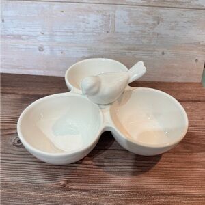 White Ceramic Bird Serving Dish
